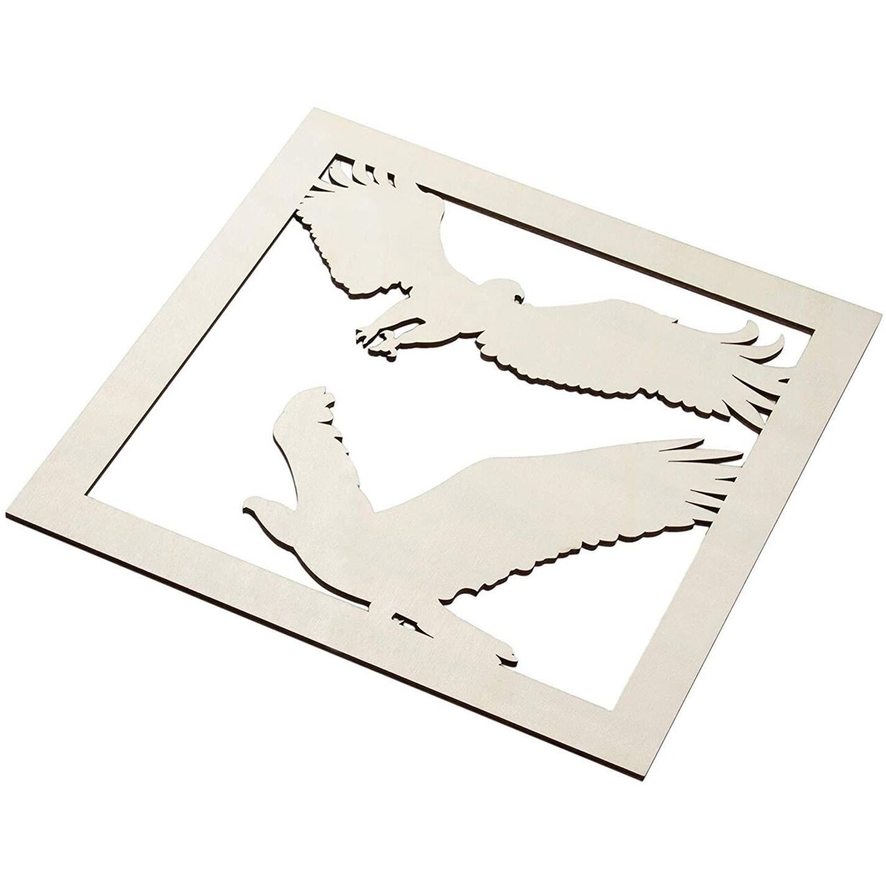 Wooden Cutouts for Crafts, Eagle Cutout (11.6 x 0.2 in, 2-Pack)